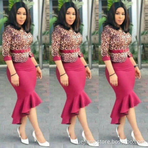 Women Office Sexy Fishtail Skirt Dress with Belt